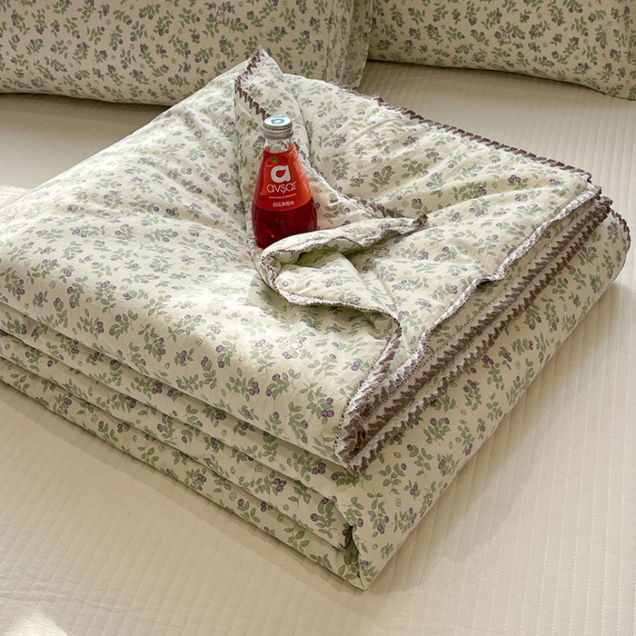 91家纺网 家纺一手货源 找家纺 （总）一加一 2026新款全棉小花边碎花大豆夏被-棉云花畔