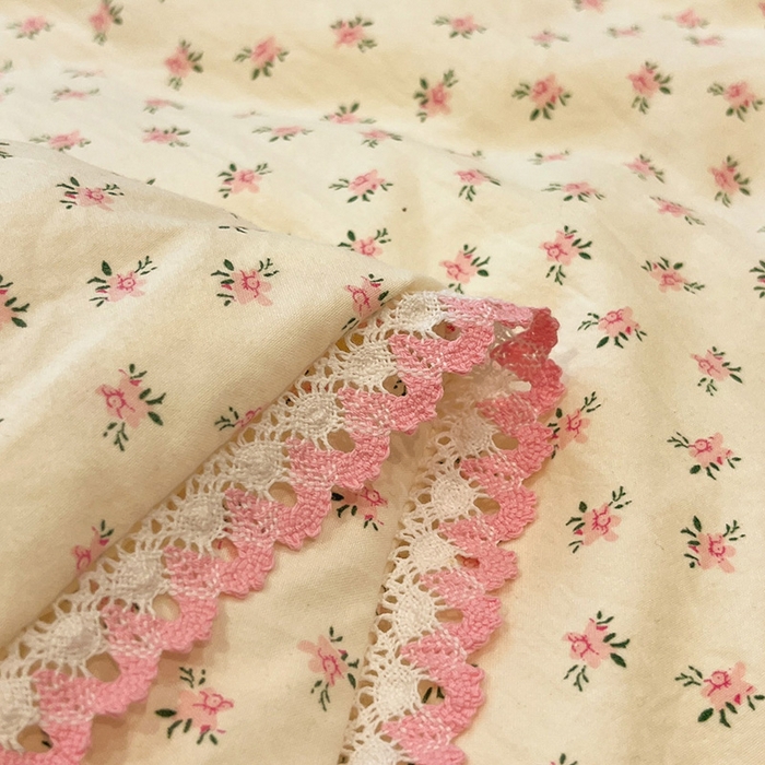 91家纺网 家纺一手货源 找家纺 一加一 2026新款全棉小花边碎花大豆夏被-棉云花畔 禾棠悦色