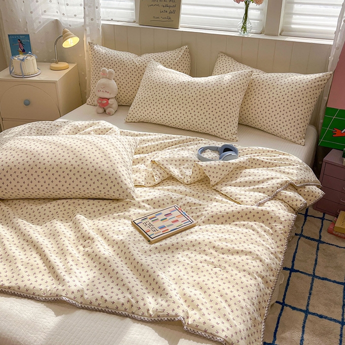 91家纺网 家纺一手货源 找家纺 一加一 2026新款全棉小花边碎花大豆夏被-棉云花畔 十里蔷薇