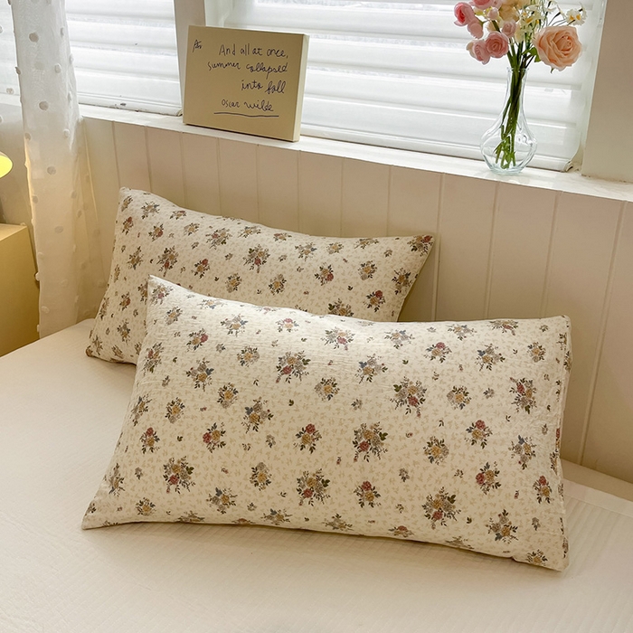 91家纺网 家纺一手货源 找家纺 一加一 2026新款全棉小花边碎花大豆夏被-棉云花畔 花月影