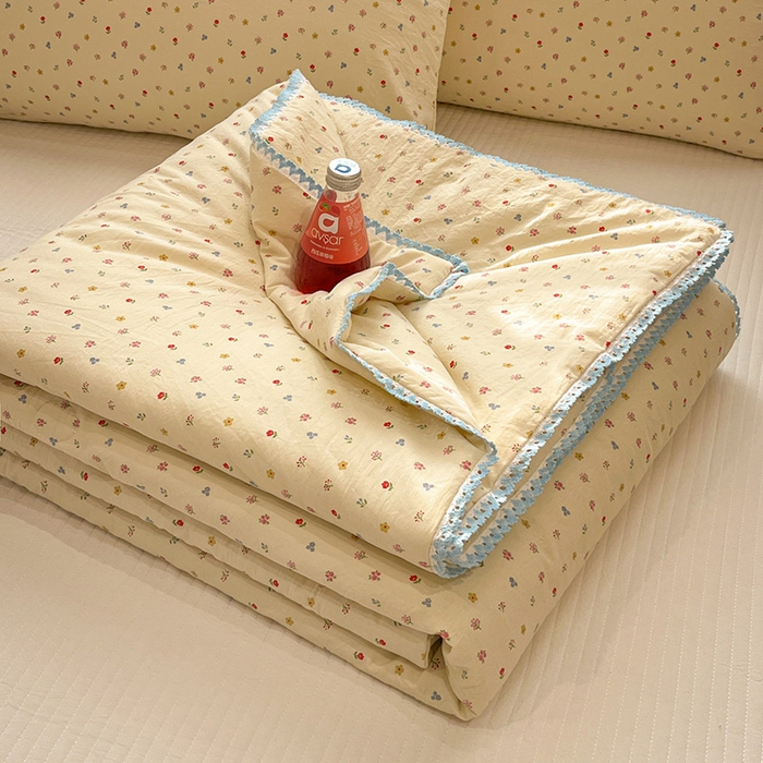 一加一 2026新款全棉小花边碎花大豆夏被-棉云花畔 茉语