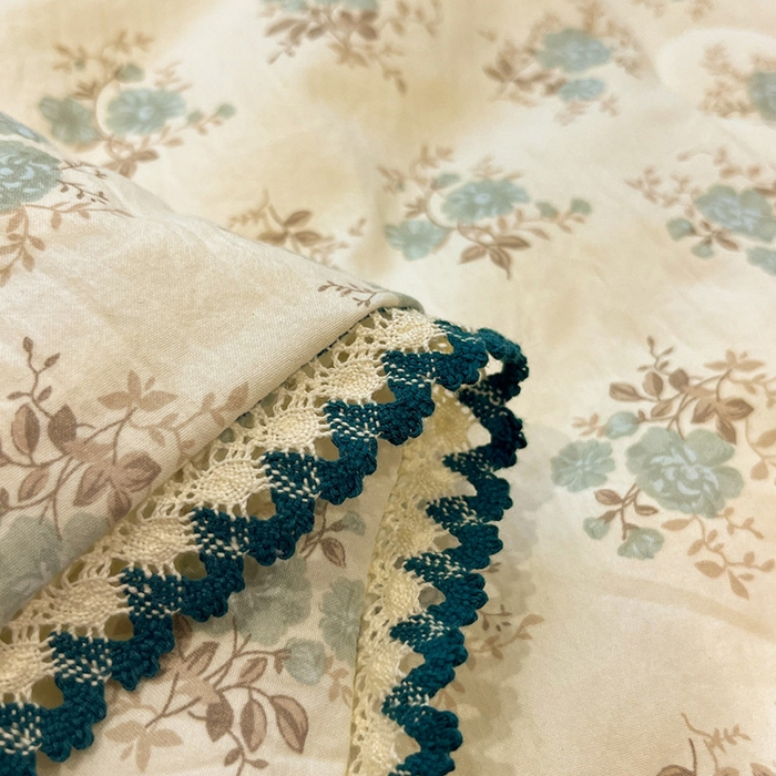 91家纺网 家纺一手货源 找家纺 一加一 2026新款全棉小花边碎花大豆夏被-棉云花畔 铃兰