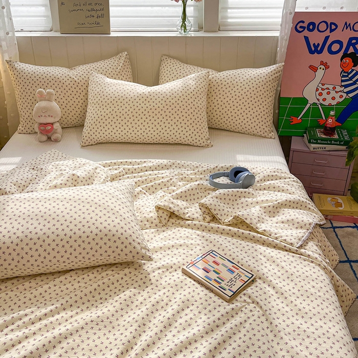 91家纺网 家纺一手货源 找家纺 一加一 2026新款全棉小花边碎花大豆夏被-棉云花畔 十里蔷薇