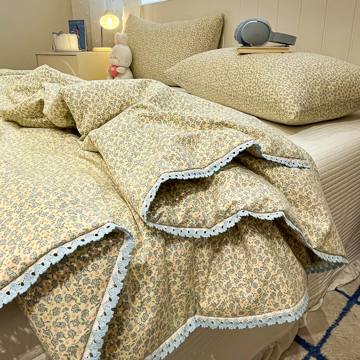 91家纺网 家纺一手货源 找家纺 一加一 2026新款全棉小花边碎花大豆夏被-棉云花畔 玉兰枝