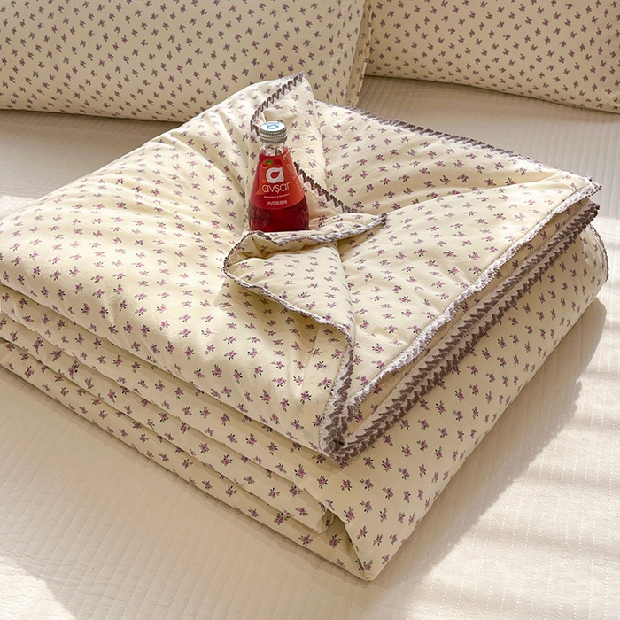 91家纺网 家纺一手货源 找家纺 （总）一加一 2026新款全棉小花边碎花大豆夏被-棉云花畔