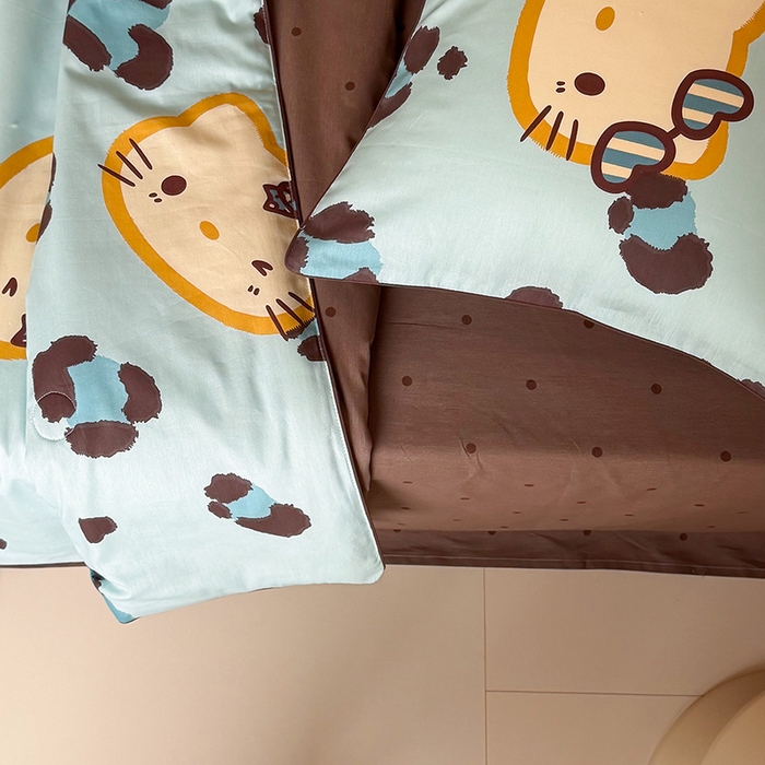 91家纺网 家纺一手货源 找家纺 一加一 2026新款全棉印花KT大豆夏被-云朵抱抱KT 蓝豹KT