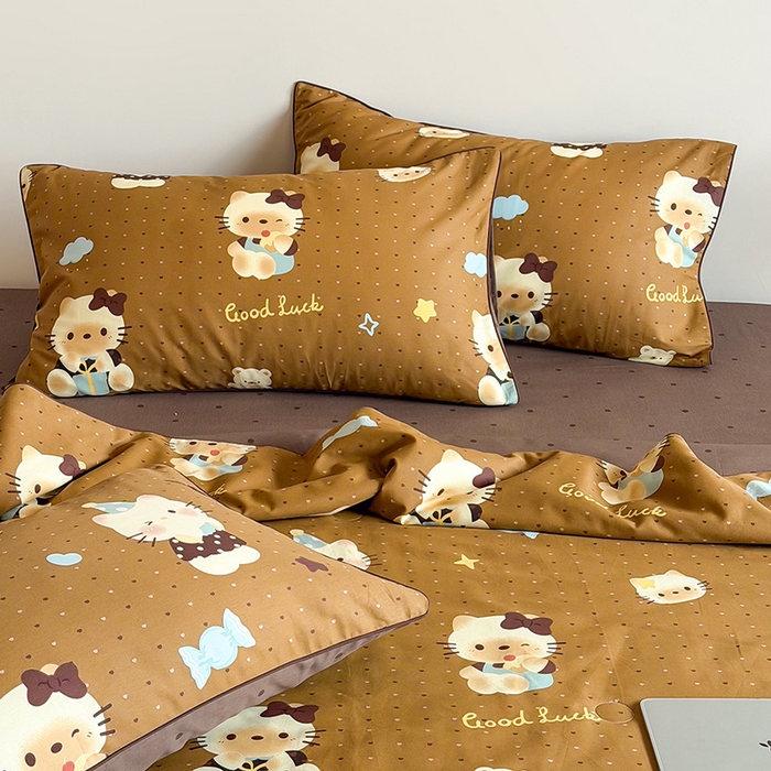 91家纺网 家纺一手货源 找家纺 一加一 2026新款全棉印花KT大豆夏被-云朵抱抱KT KT日记