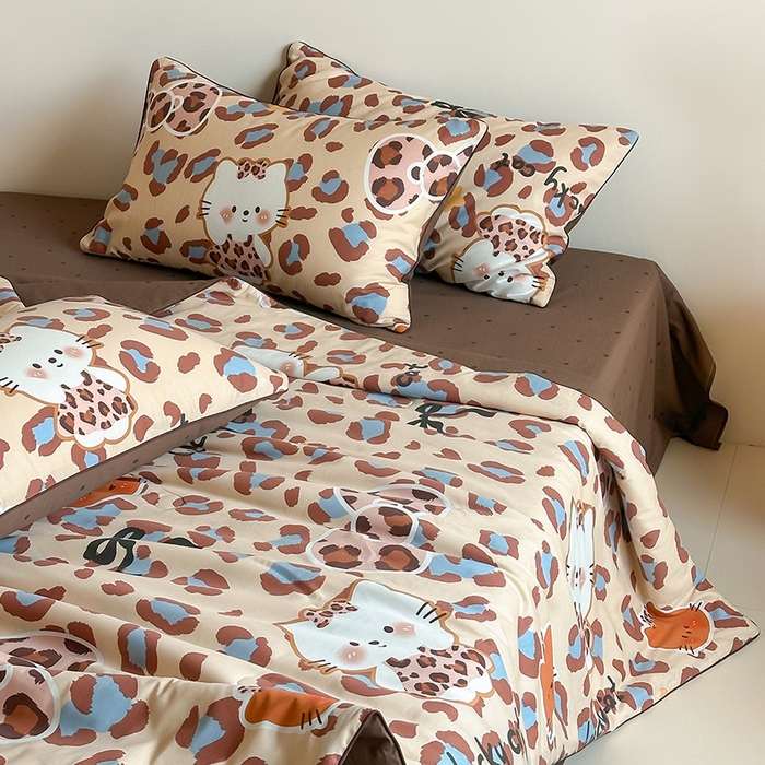 91家纺网 家纺一手货源 找家纺 一加一 2026新款全棉印花KT大豆夏被-云朵抱抱KT 狂野KT