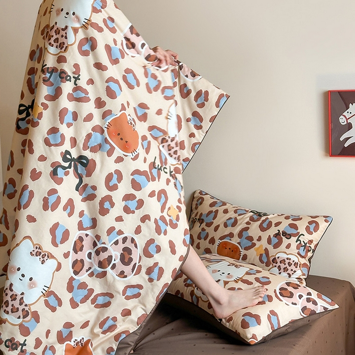 91家纺网 家纺一手货源 找家纺 一加一 2026新款全棉印花KT大豆夏被-云朵抱抱KT 狂野KT