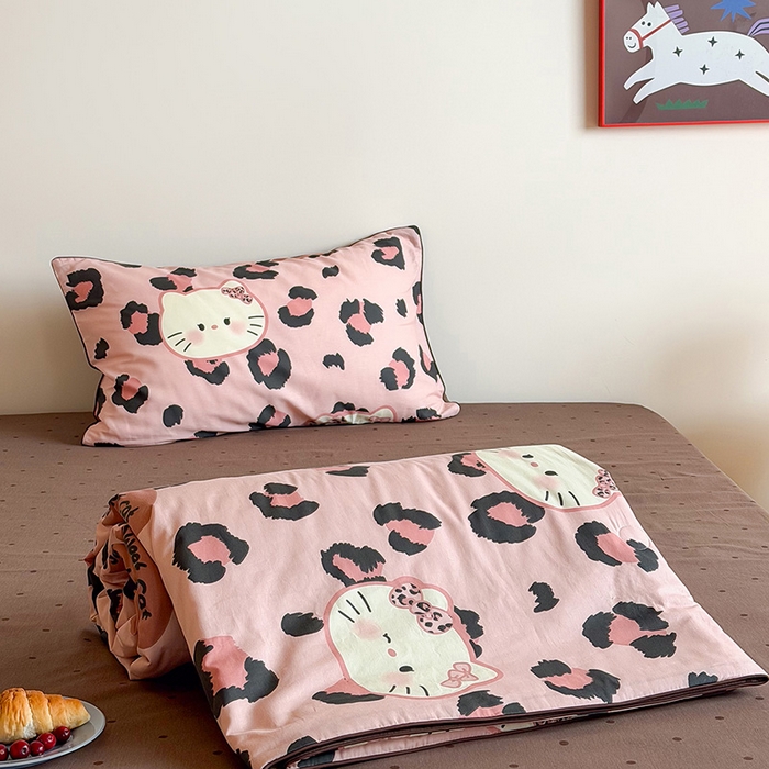 一加一 2026新款全棉印花KT大豆夏被-云朵抱抱KT 粉豹KT