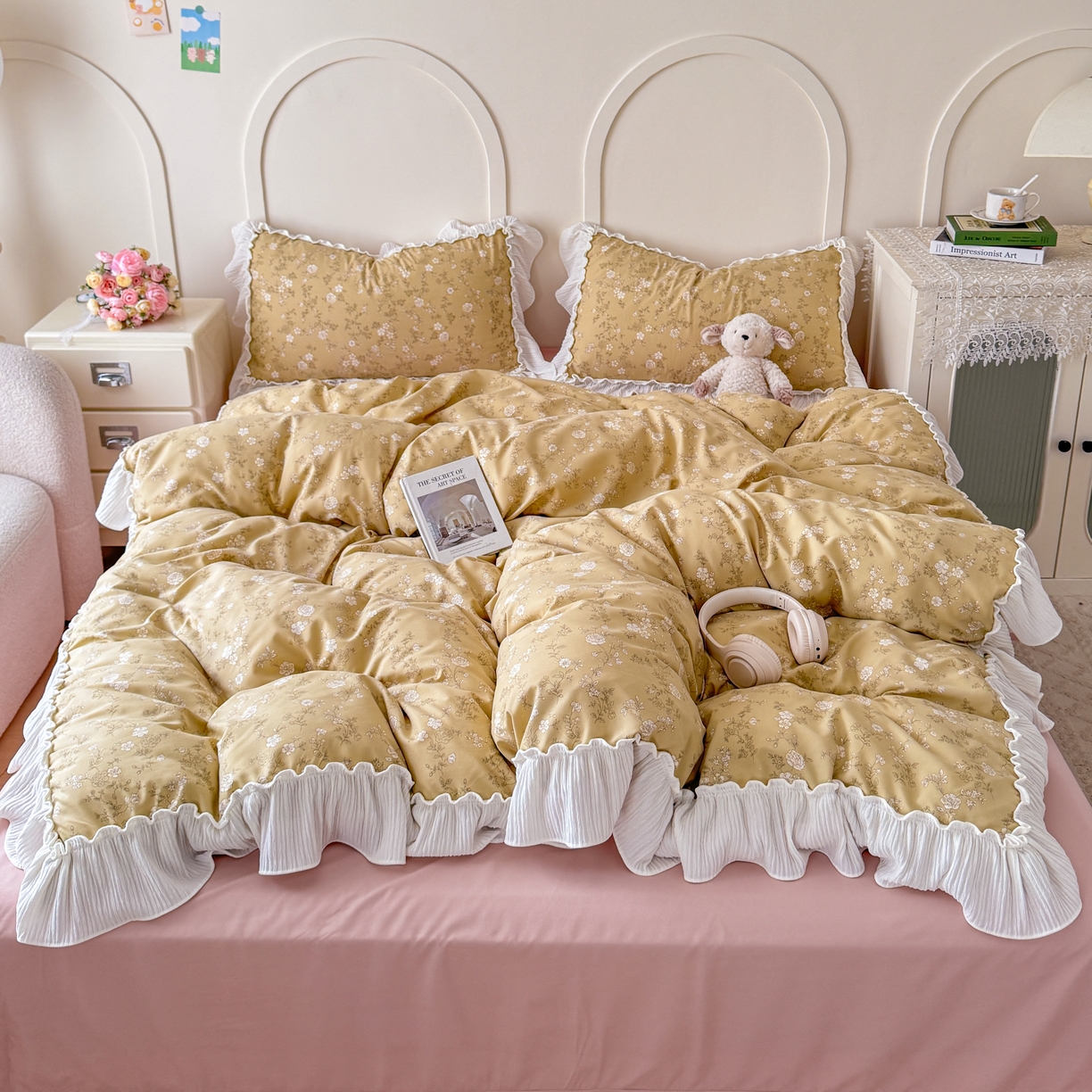 橘子家 2026新款柔肤棉床单四件套 漫山茶花