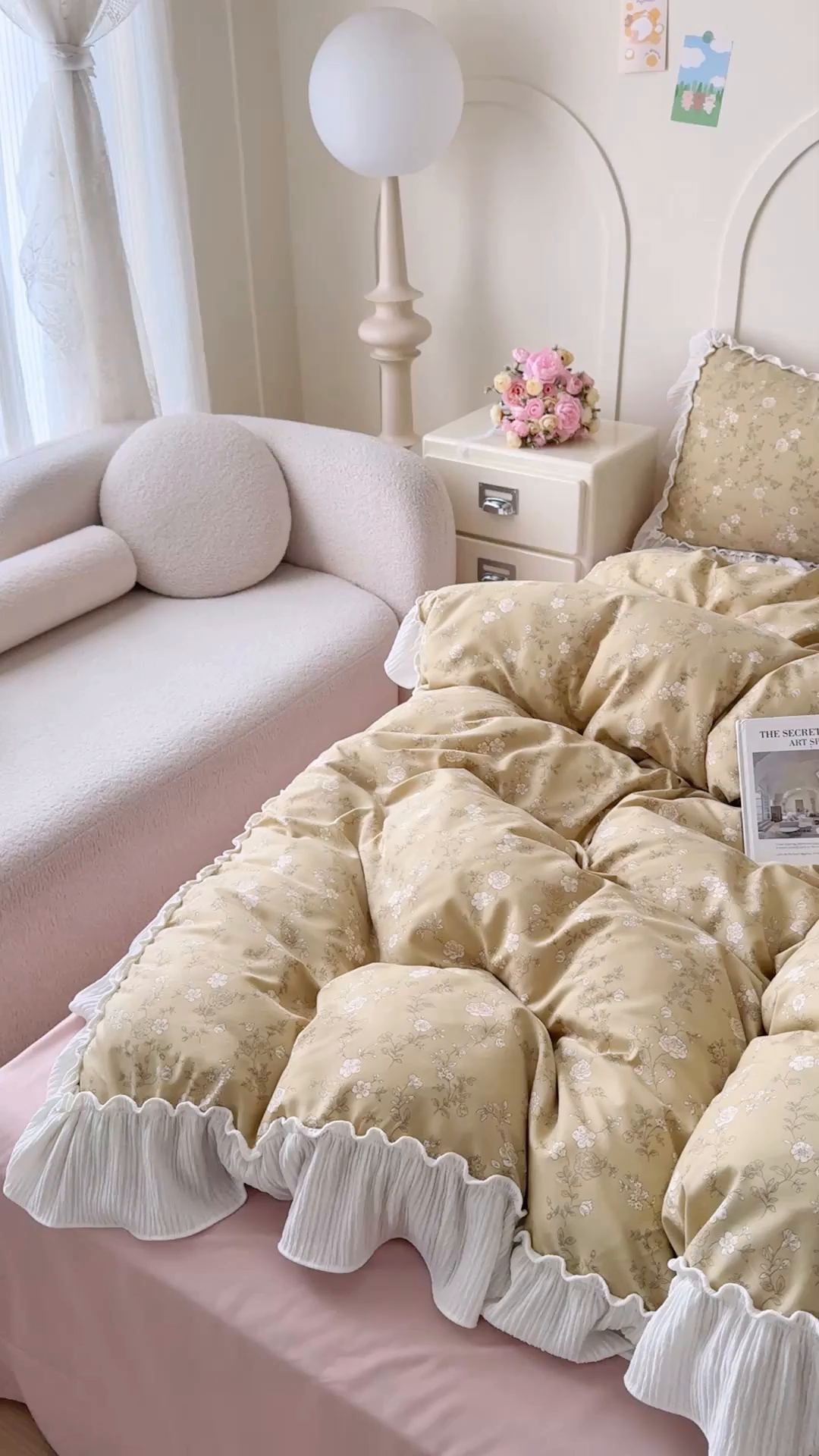 91家纺网 家纺一手货源 找家纺 橘子家 2026新款柔肤棉床单四件套 漫山茶花