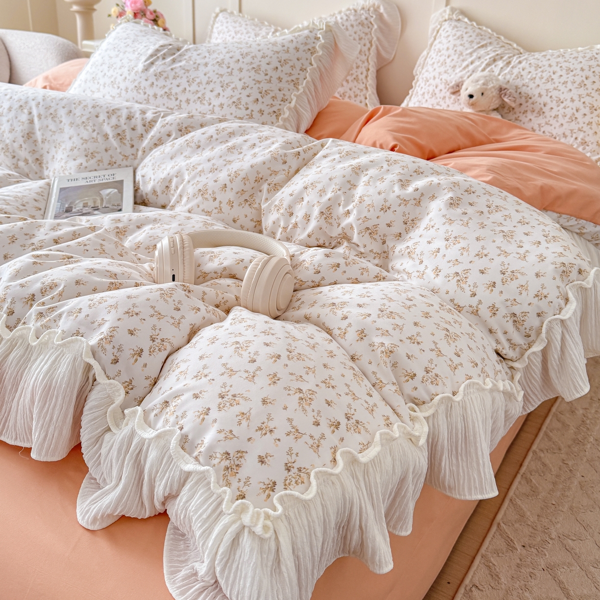 91家纺网 家纺一手货源 找家纺 橘子家 2026新款柔肤棉床单四件套 米娜