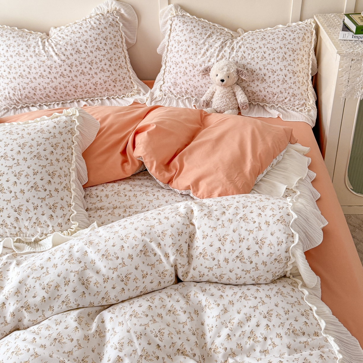 91家纺网 家纺一手货源 找家纺 橘子家 2026新款柔肤棉床单四件套 米娜