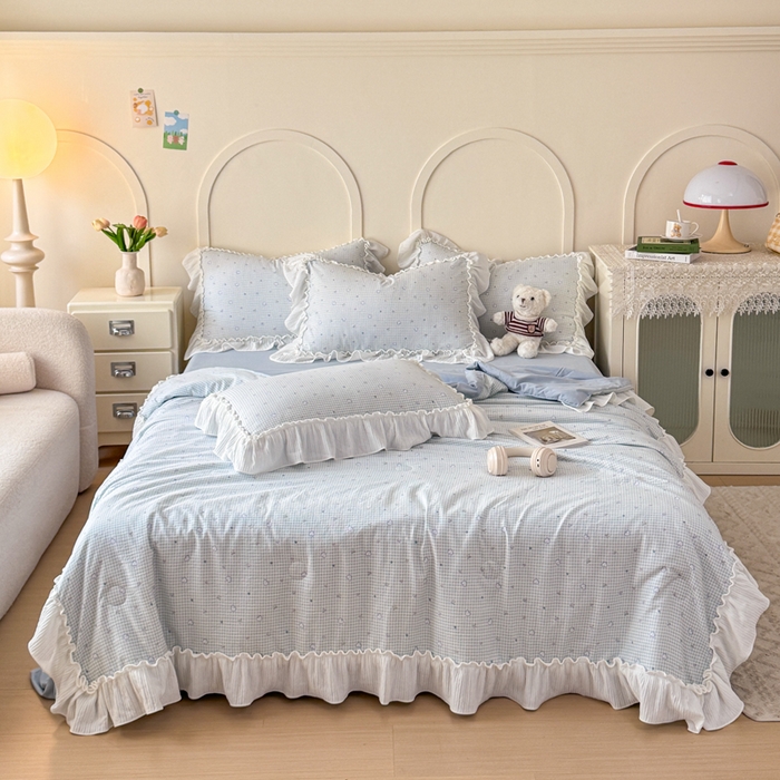 91家纺网 家纺一手货源 找家纺 橘子家 2026新款柔肤棉床单四件套 奶盐爱心