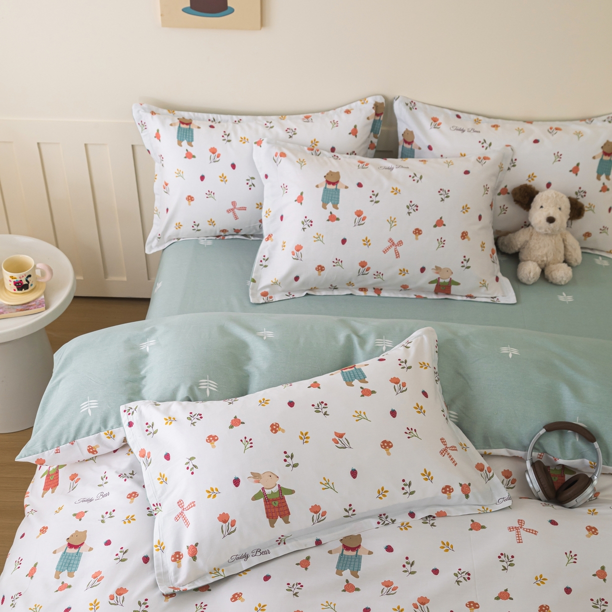 91家纺网 家纺一手货源 找家纺 梦纤绒 2026新款全棉纯棉印花四件套 花海小宠