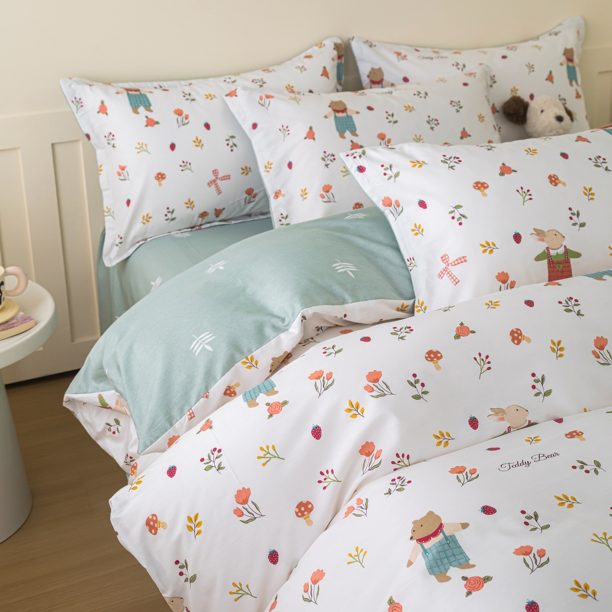 91家纺网 家纺一手货源 找家纺 梦纤绒 2026新款全棉纯棉印花四件套 花海小宠