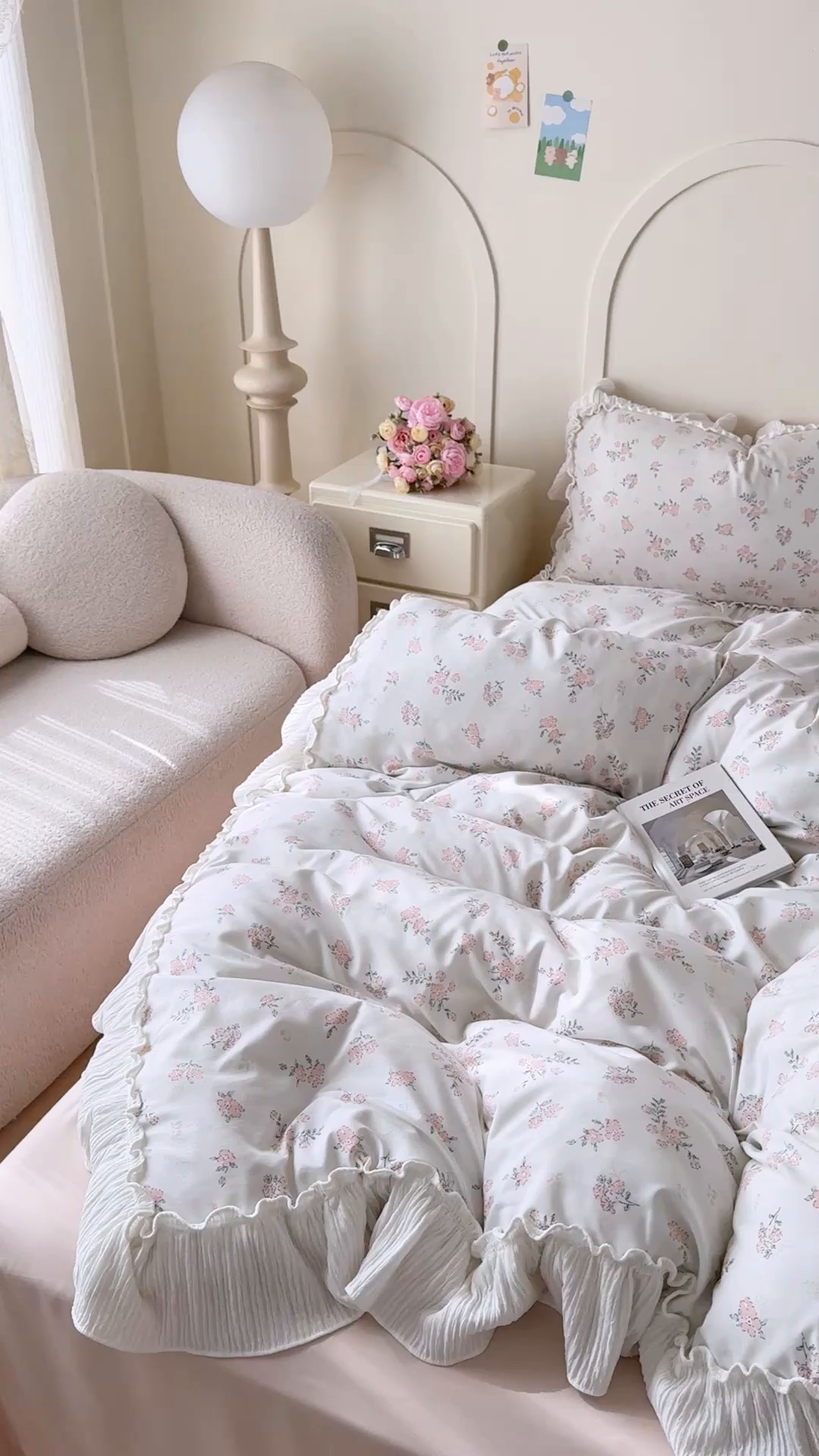 91家纺网 家纺一手货源 找家纺 橘子家 2026新款柔肤棉床单四件套 奶油小花