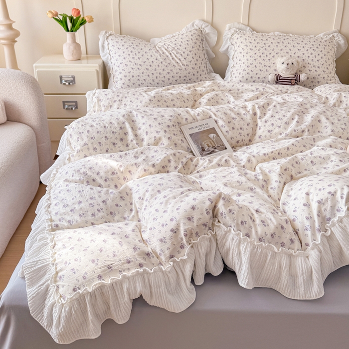 91家纺网 家纺一手货源 找家纺 橘子家 2026新款柔肤棉床单四件套 如故