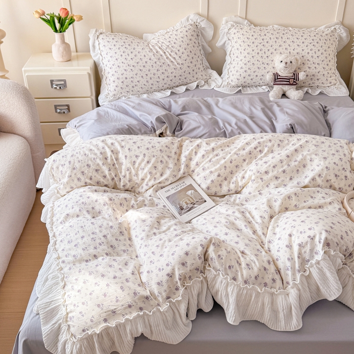 91家纺网 家纺一手货源 找家纺 橘子家 2026新款柔肤棉床单四件套 如故