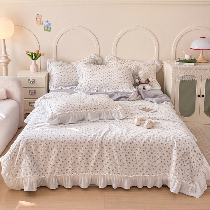 91家纺网 家纺一手货源 找家纺 橘子家 2026新款柔肤棉床单四件套 如故