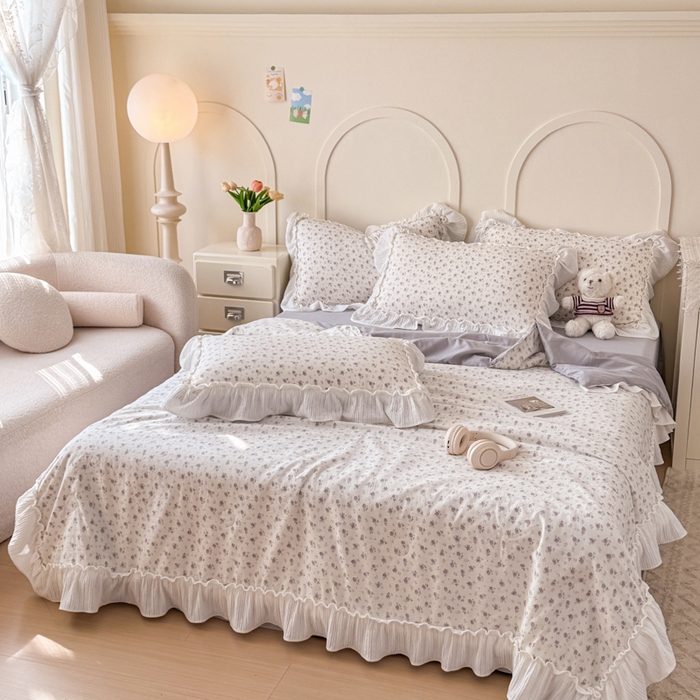 91家纺网 家纺一手货源 找家纺 橘子家 2026新款柔肤棉床单四件套 如故