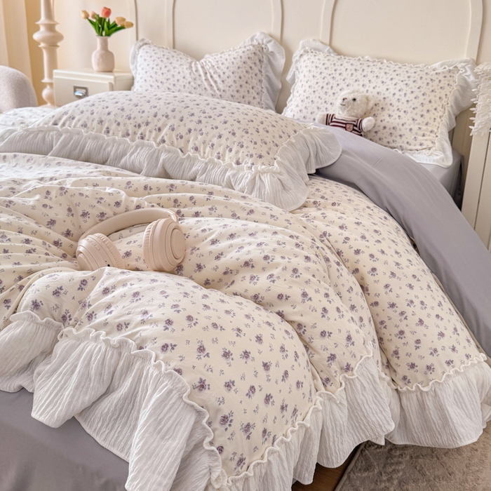 91家纺网 家纺一手货源 找家纺 橘子家 2026新款柔肤棉床单四件套 如故