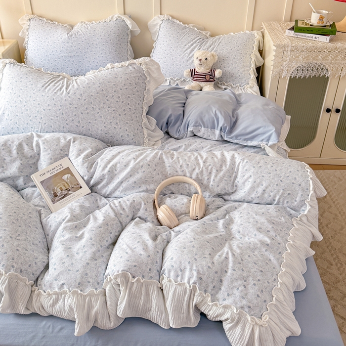 91家纺网 家纺一手货源 找家纺 橘子家 2026新款柔肤棉床单四件套 塞纳