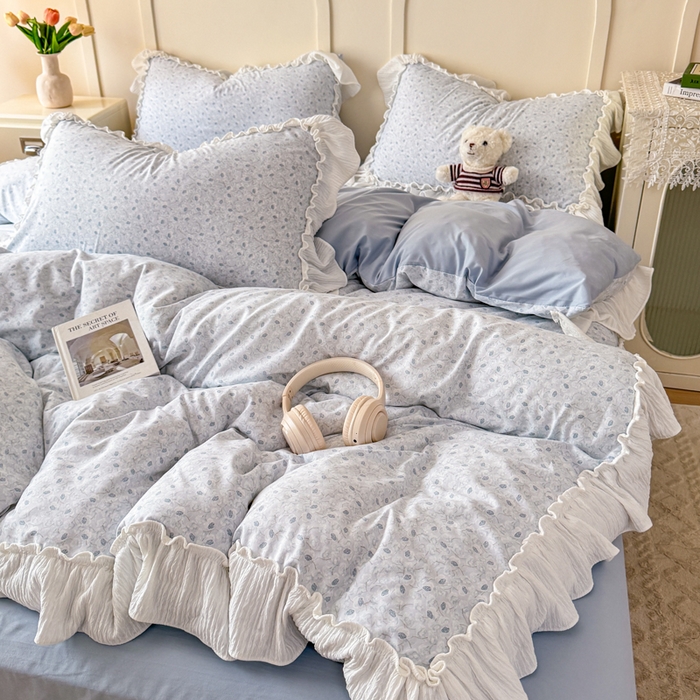 91家纺网 家纺一手货源 找家纺 橘子家 2026新款柔肤棉床单四件套 塞纳