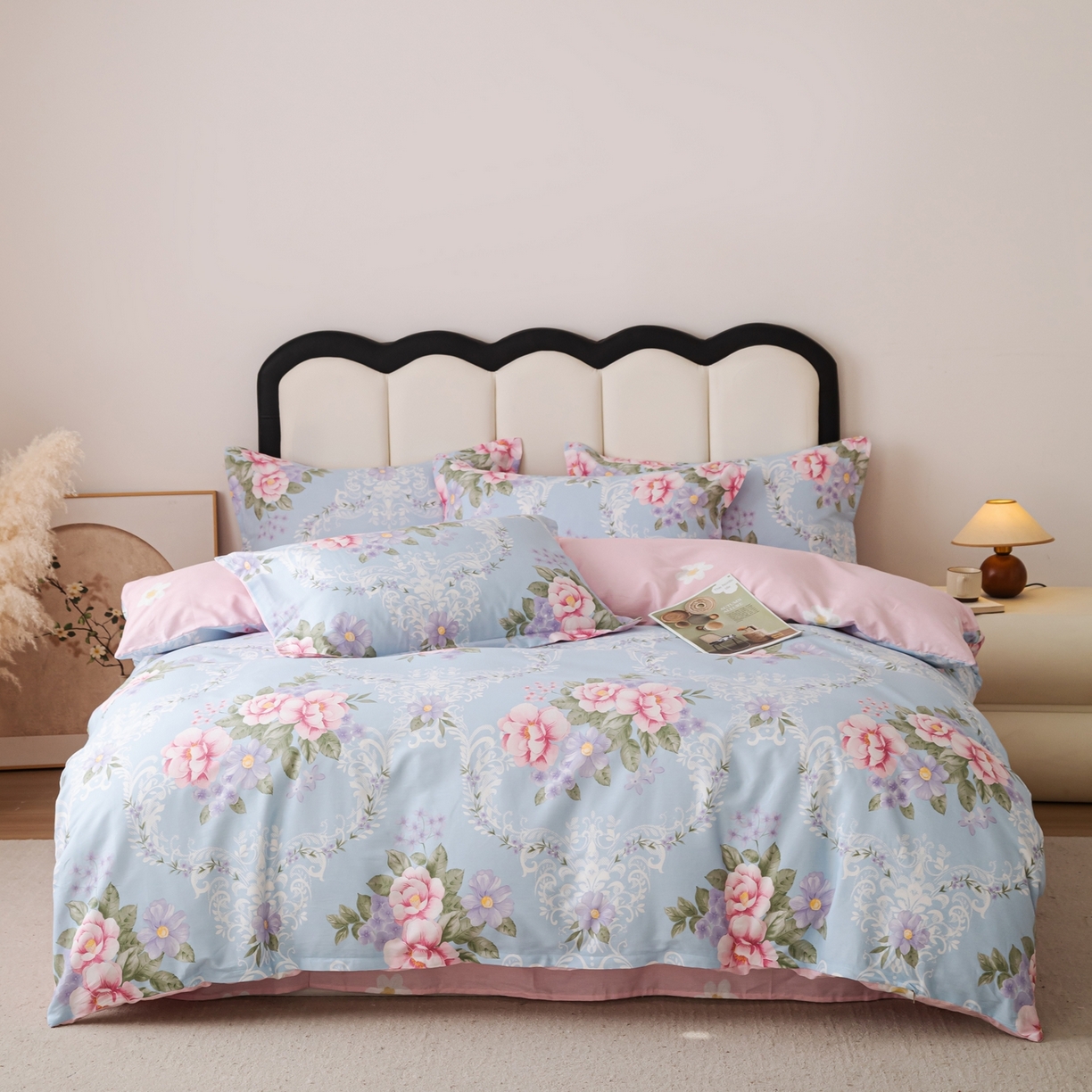 91家纺网 家纺一手货源 找家纺 梦纤绒 2026新款全棉纯棉印花四件套 花语