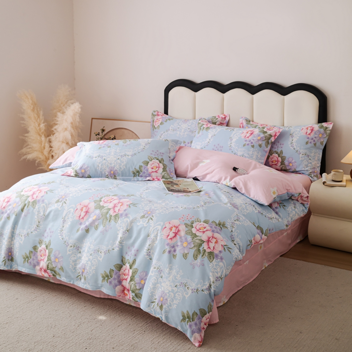 91家纺网 家纺一手货源 找家纺 梦纤绒 2026新款全棉纯棉印花四件套 花语