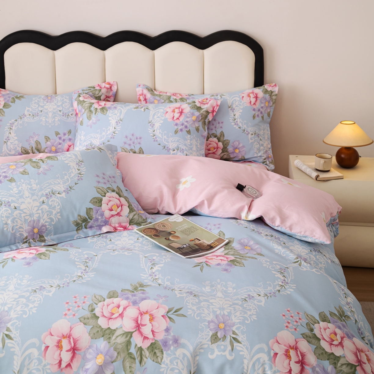 91家纺网 家纺一手货源 找家纺 梦纤绒 2026新款全棉纯棉印花四件套 花语