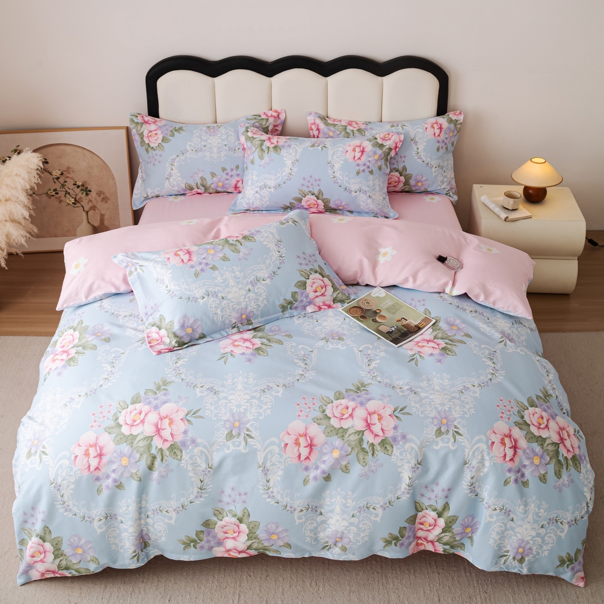 91家纺网 家纺一手货源 找家纺 梦纤绒 2026新款全棉纯棉印花四件套 花语