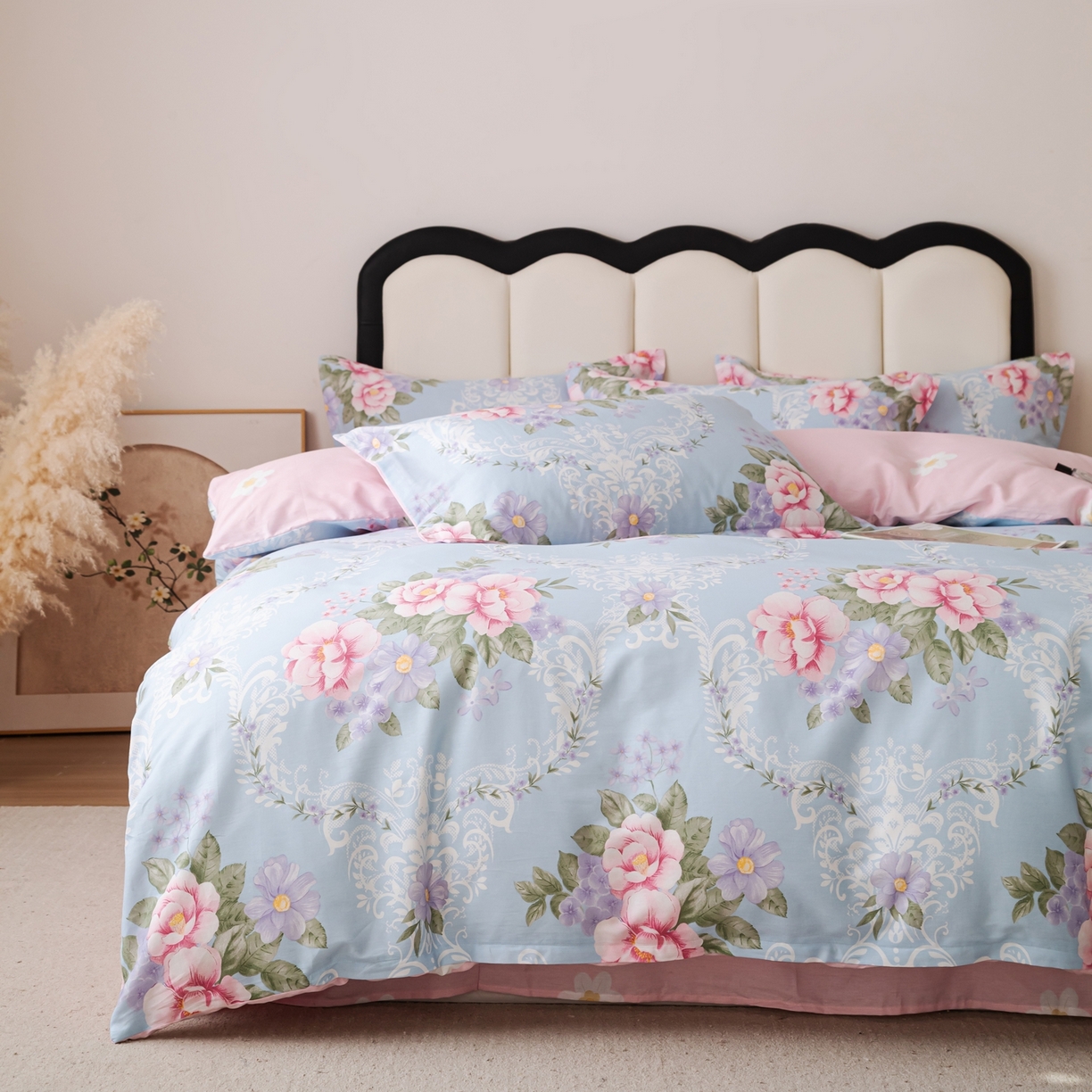 91家纺网 家纺一手货源 找家纺 梦纤绒 2026新款全棉纯棉印花四件套 花语