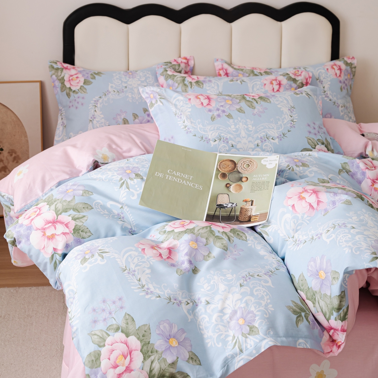 91家纺网 家纺一手货源 找家纺 梦纤绒 2026新款全棉纯棉印花四件套 花语