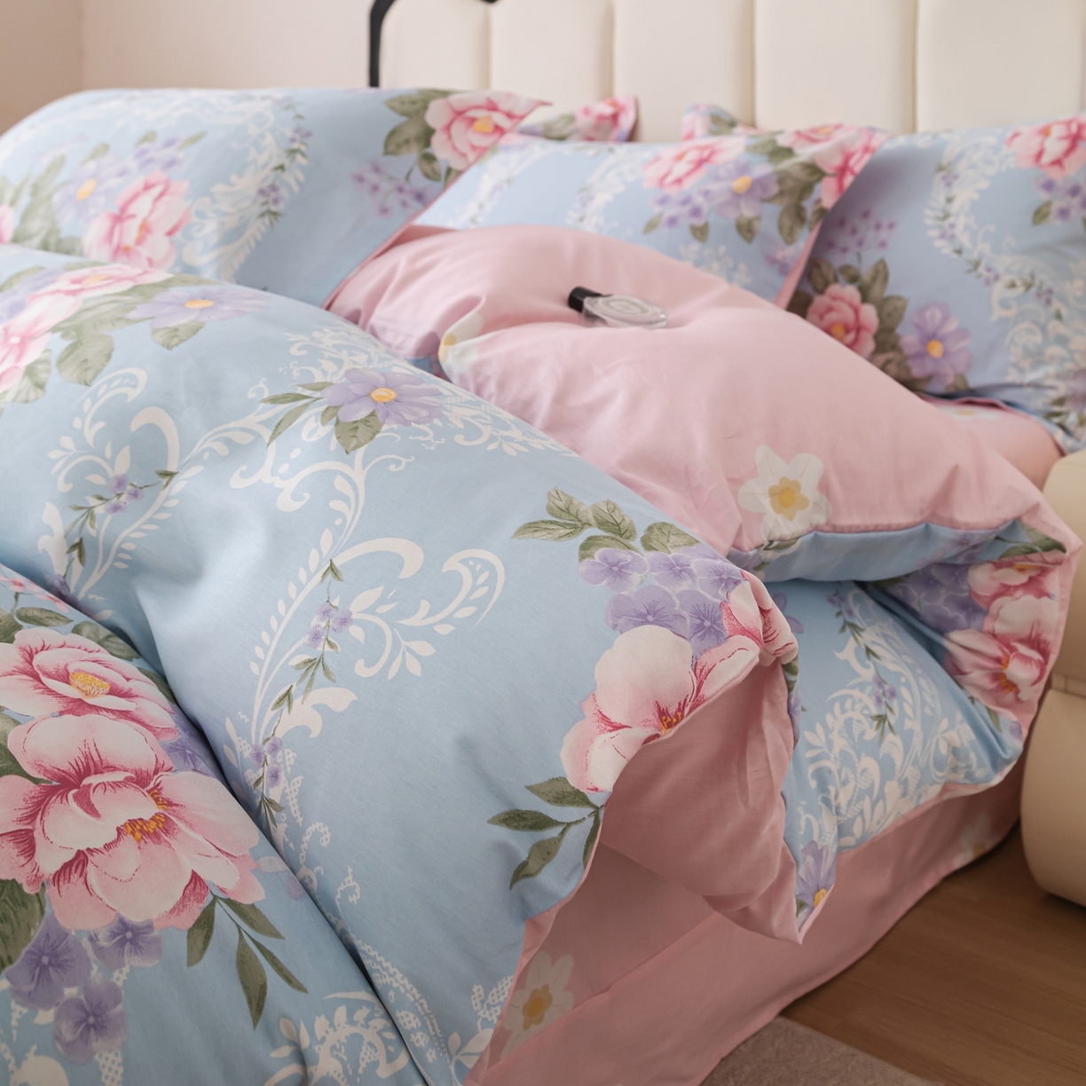 91家纺网 家纺一手货源 找家纺 梦纤绒 2026新款全棉纯棉印花四件套 花语