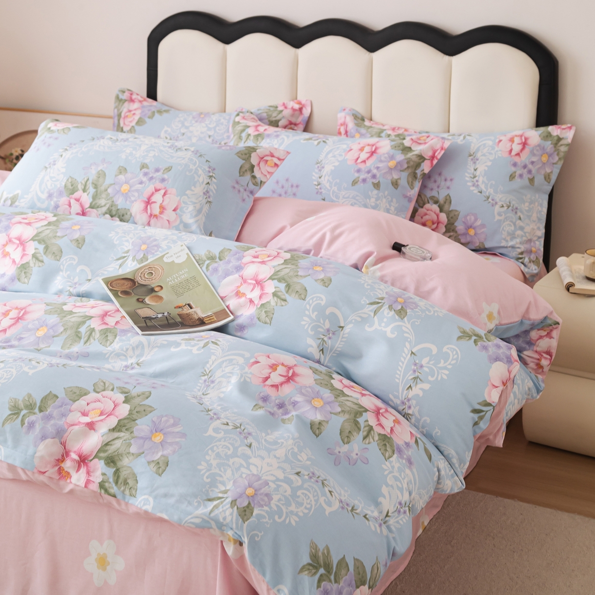 91家纺网 家纺一手货源 找家纺 梦纤绒 2026新款全棉纯棉印花四件套 花语