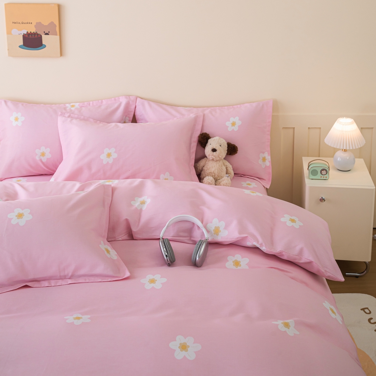 91家纺网 家纺一手货源 找家纺 梦纤绒 2026新款全棉纯棉印花四件套 花束