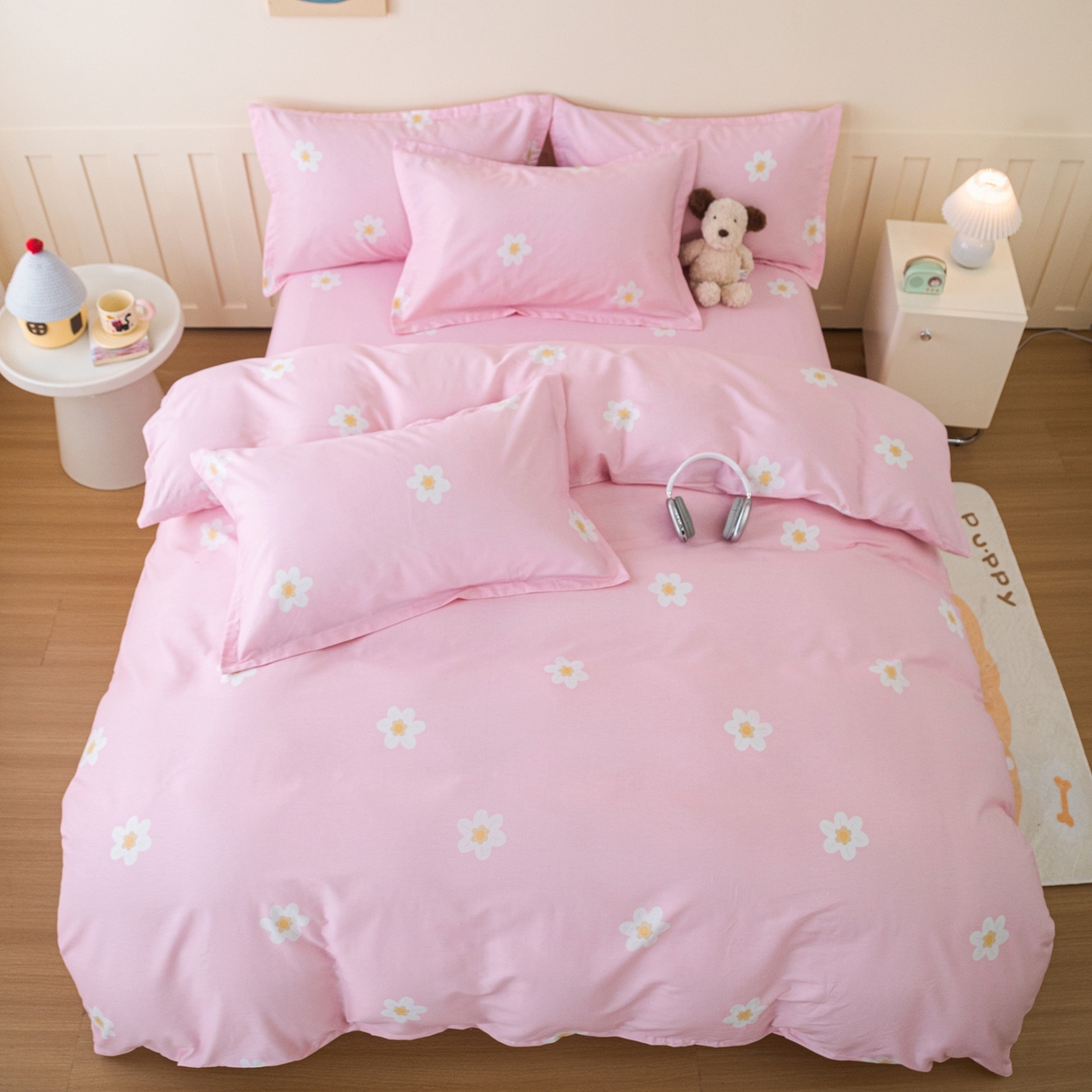 91家纺网 家纺一手货源 找家纺 梦纤绒 2026新款全棉纯棉印花四件套 花束