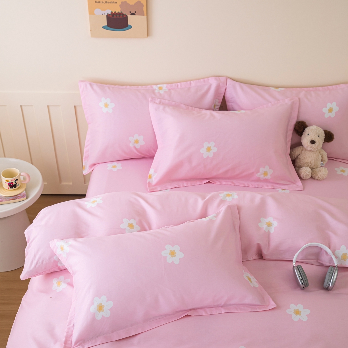 91家纺网 家纺一手货源 找家纺 梦纤绒 2026新款全棉纯棉印花四件套 花束