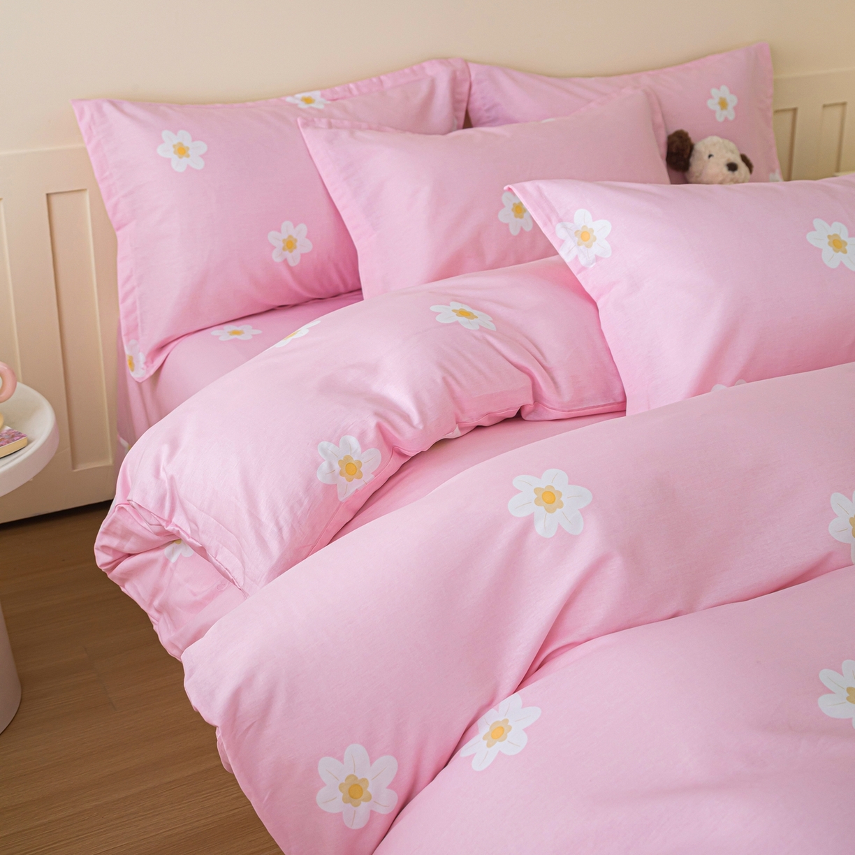 91家纺网 家纺一手货源 找家纺 梦纤绒 2026新款全棉纯棉印花四件套 花束