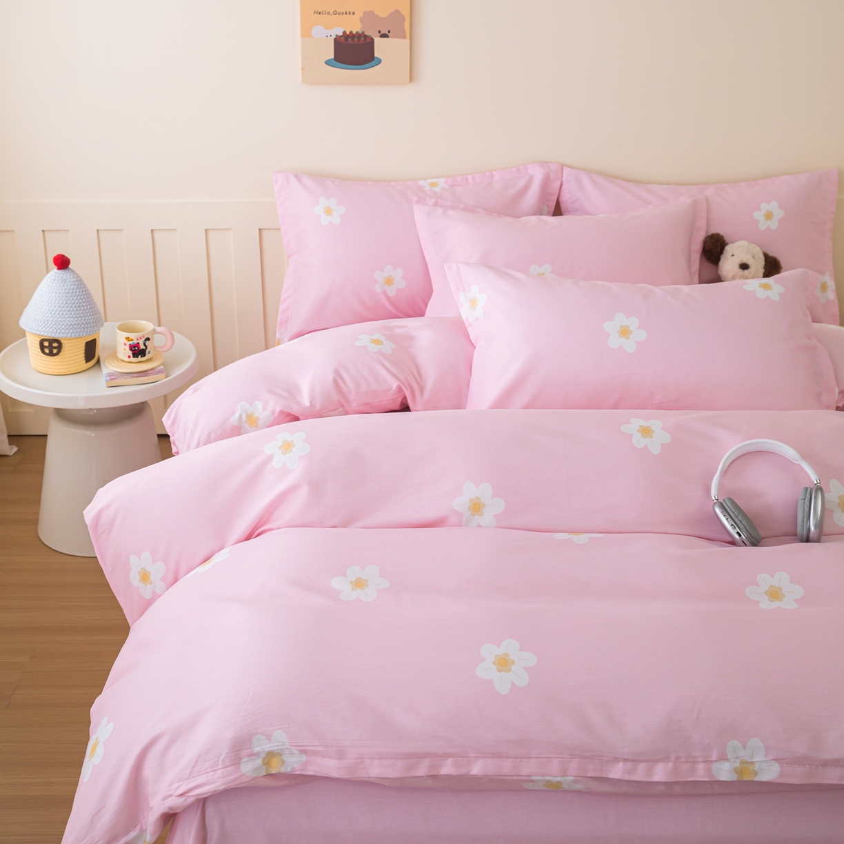 91家纺网 家纺一手货源 找家纺 梦纤绒 2026新款全棉纯棉印花四件套 花束