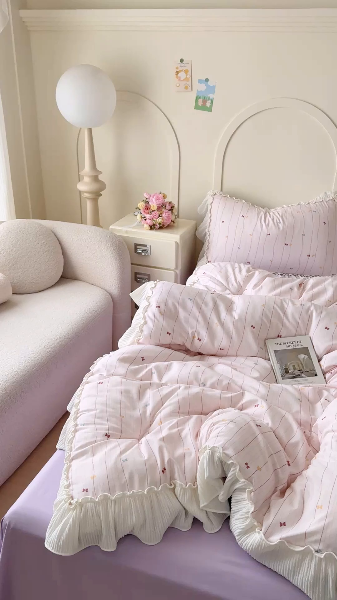 91家纺网 家纺一手货源 找家纺 橘子家 2026新款柔肤棉床单四件套 条纹奶糖