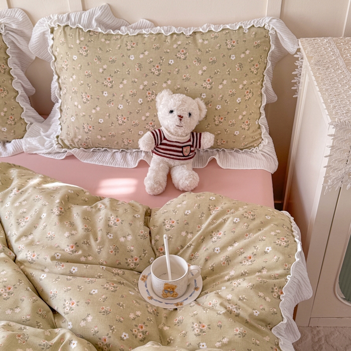 91家纺网 家纺一手货源 找家纺 橘子家 2026新款柔肤棉床单四件套 晚茶