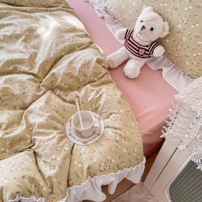 91家纺网 家纺一手货源 找家纺 橘子家 2026新款柔肤棉床单四件套 晚茶