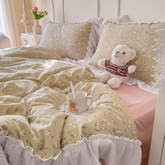 91家纺网 家纺一手货源 找家纺 橘子家 2026新款柔肤棉床单四件套 晚茶