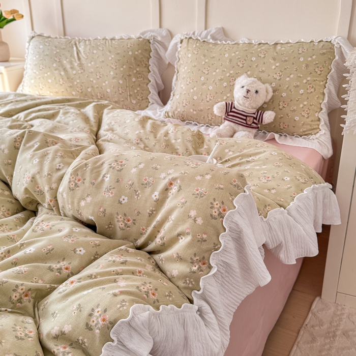 91家纺网 家纺一手货源 找家纺 橘子家 2026新款柔肤棉床单四件套 晚茶