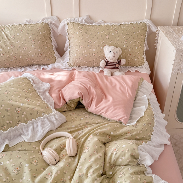 91家纺网 家纺一手货源 找家纺 橘子家 2026新款柔肤棉床单四件套 晚茶