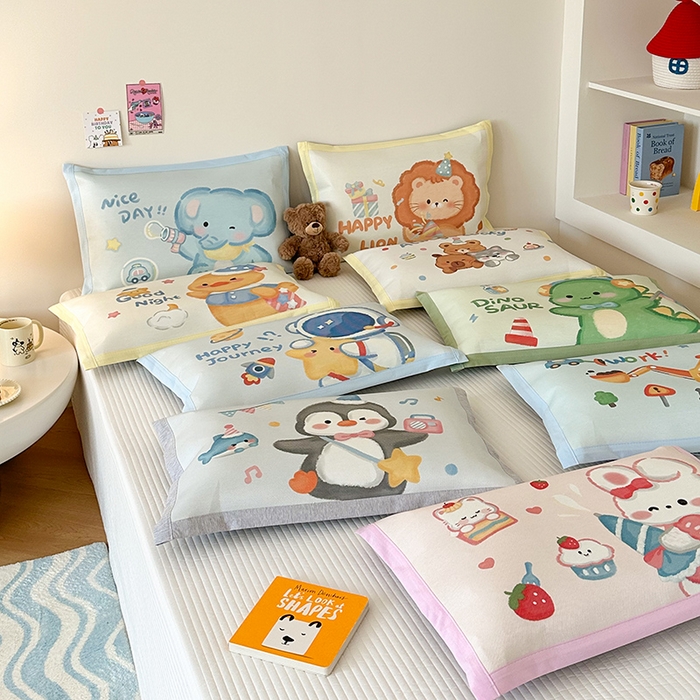 91家纺网 家纺一手货源 找家纺 嗨生活 2026新款大版加密冰丝枕套儿童枕套幼儿园枕套单品枕套枕套单件 组合图仅做展示不可下单