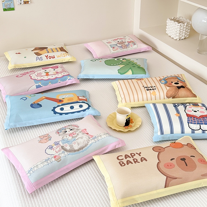 91家纺网 家纺一手货源 找家纺 嗨生活 2026新款大版加密冰丝枕套儿童枕套幼儿园枕套单品枕套枕套单件 组合图仅做展示不可下单